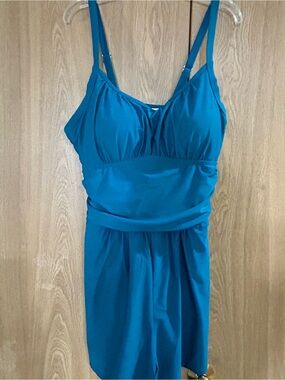 Century Star Romper Swimsuit Jade Green Pockets Tummy Control Full Coverage XL